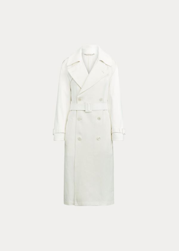 Women's Ralph Lauren Hays Leather-Trim Trench Coat | 137062BQP